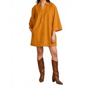 NEW DOUBLE A colette mini dress in amber cord